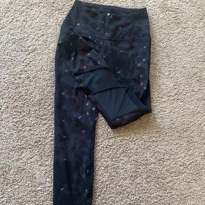 Old navy leggings, black cheetah print, mesh detail, size small